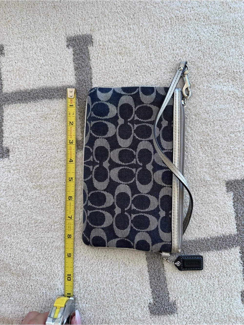 Coach Signature denim patchwork Wristlet y2k